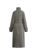 Saki Reversible Long Coat in Merino Houndstooth