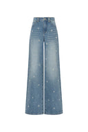 Nico Hand Sewn Embellished Jeans in Lightweight Washed Denim