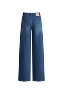 Bailey Washed Denim Jeans in Cotton fleece-lined denim