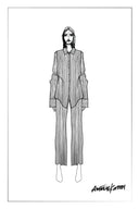 Pantalon texturé Aurora en satin plissé