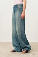 Francesca Yellow Washed Jeans in Cotton Denim