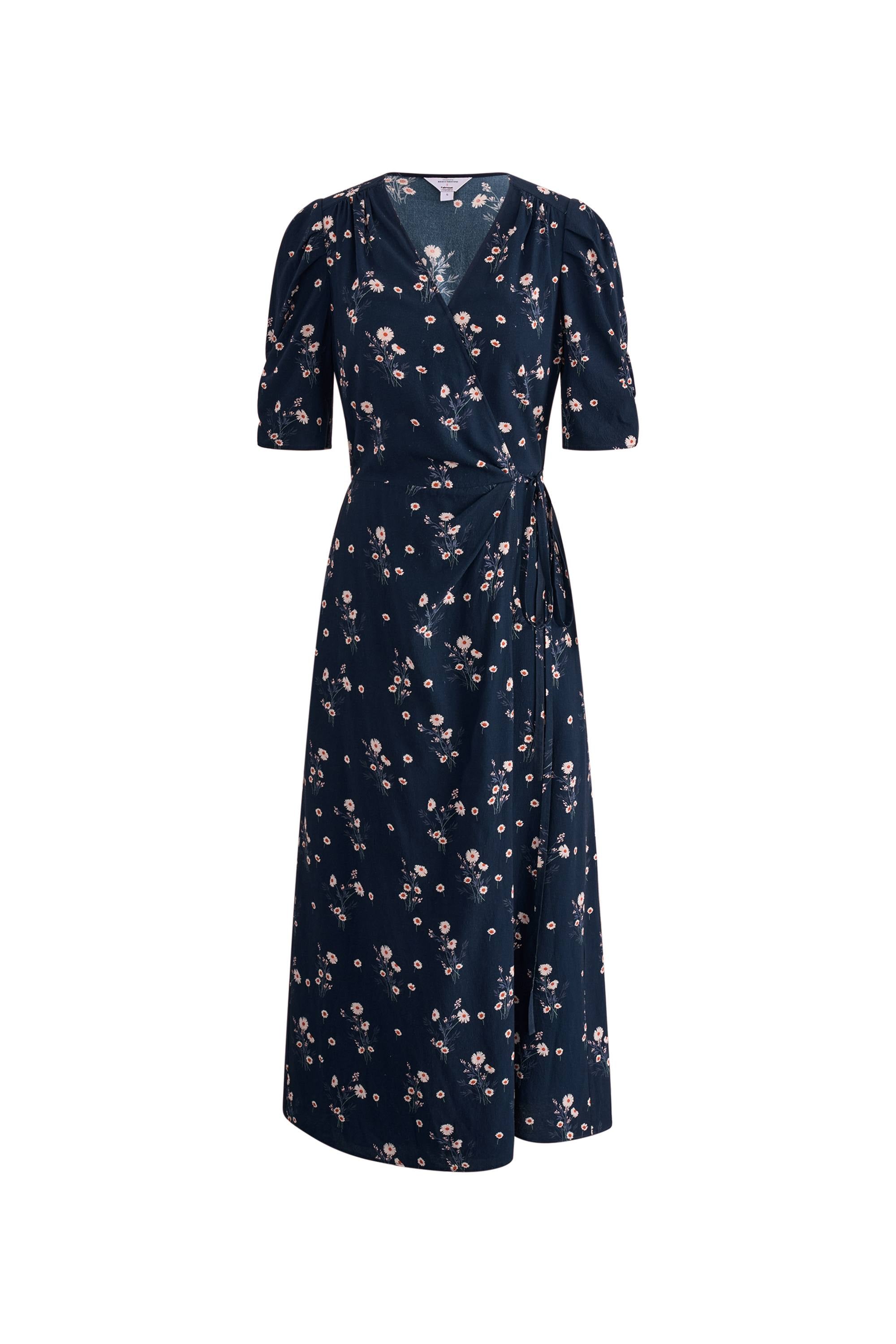 Teana French Floral Wrap Midi Dress in Tencel Blend L Teana French Floral Wrap Midi Dress in Tencel Blend L