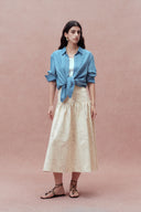 Jupe plissée en denim Rose en denim cotonseed hull