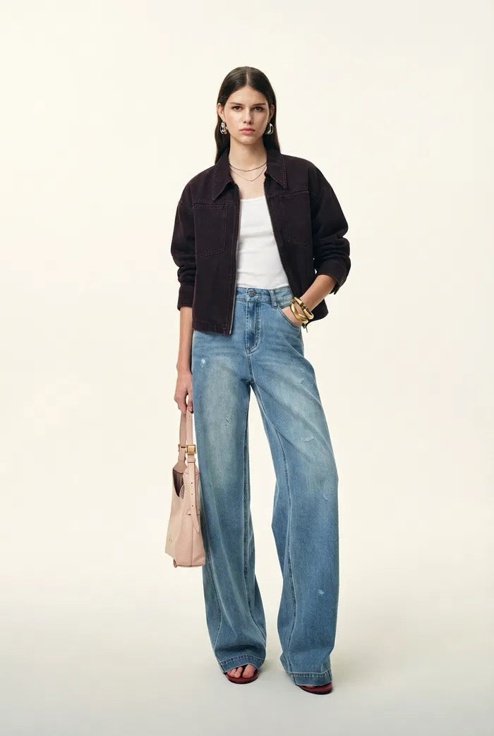 Pike Boxy Cut Jacket in Cotton Denim