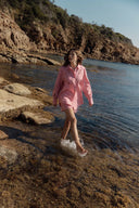 Camisa Éloïse con Ojetes en Popelina de Algodón Pima