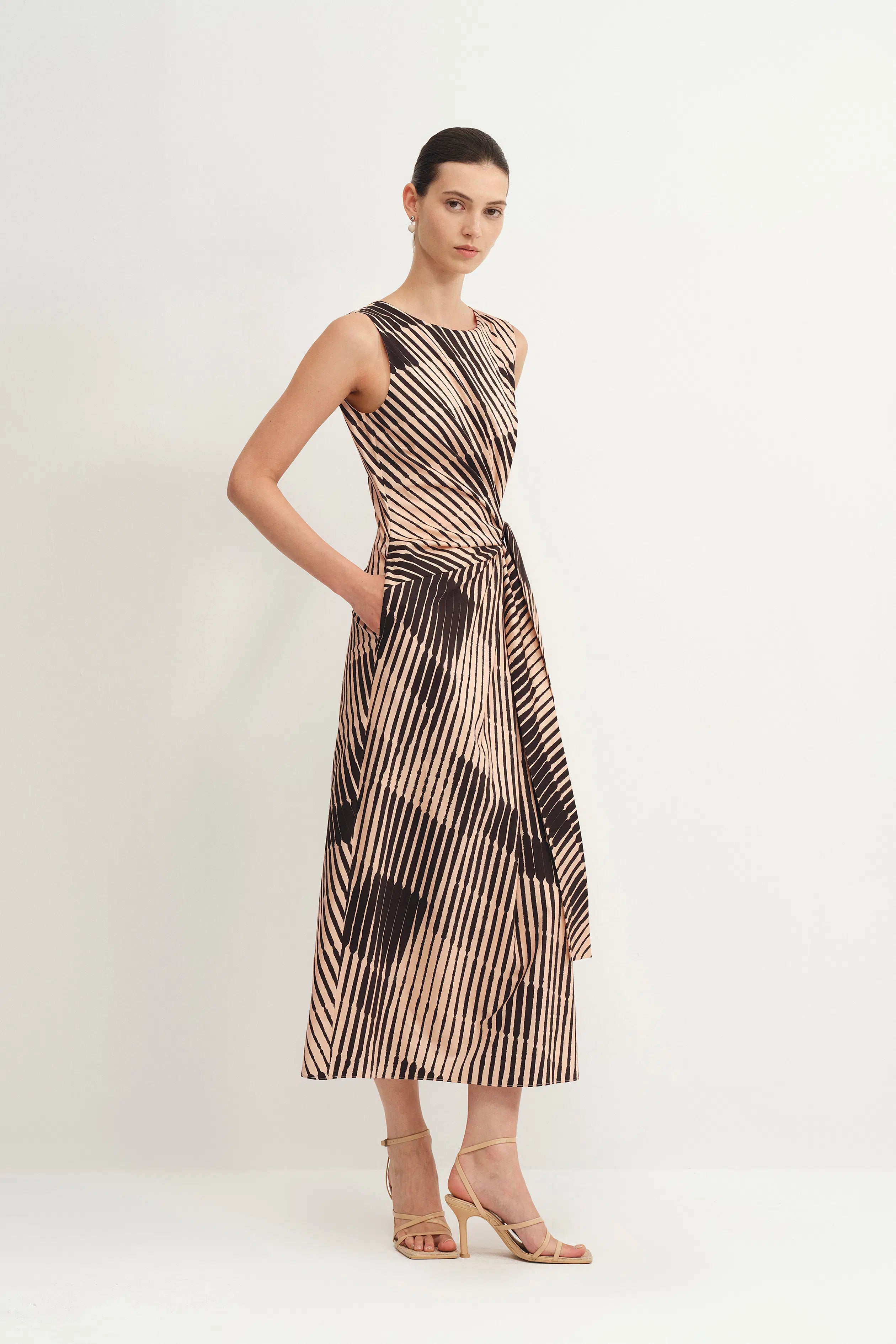Athena Print Dress in Cotton Sateen S