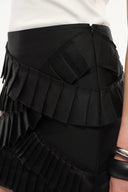 Maze Asymmetric Pleat Skirt in Lightweight Blend