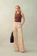 Alma Floral Flare Jeans in Micro Stretch Denim