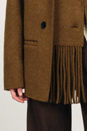 Athena Fransen-Schal-Mantel aus Woll-Kamel-Daunen-Mischung