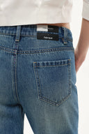 Balled Straight Leg Jeans in Cotton Denim