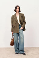 Rottana One-Hand Long Wool Blazer in Merino Wool