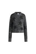 Twinkle Star Intarsia Sweater in Alpaca Sequin Yarn Knit