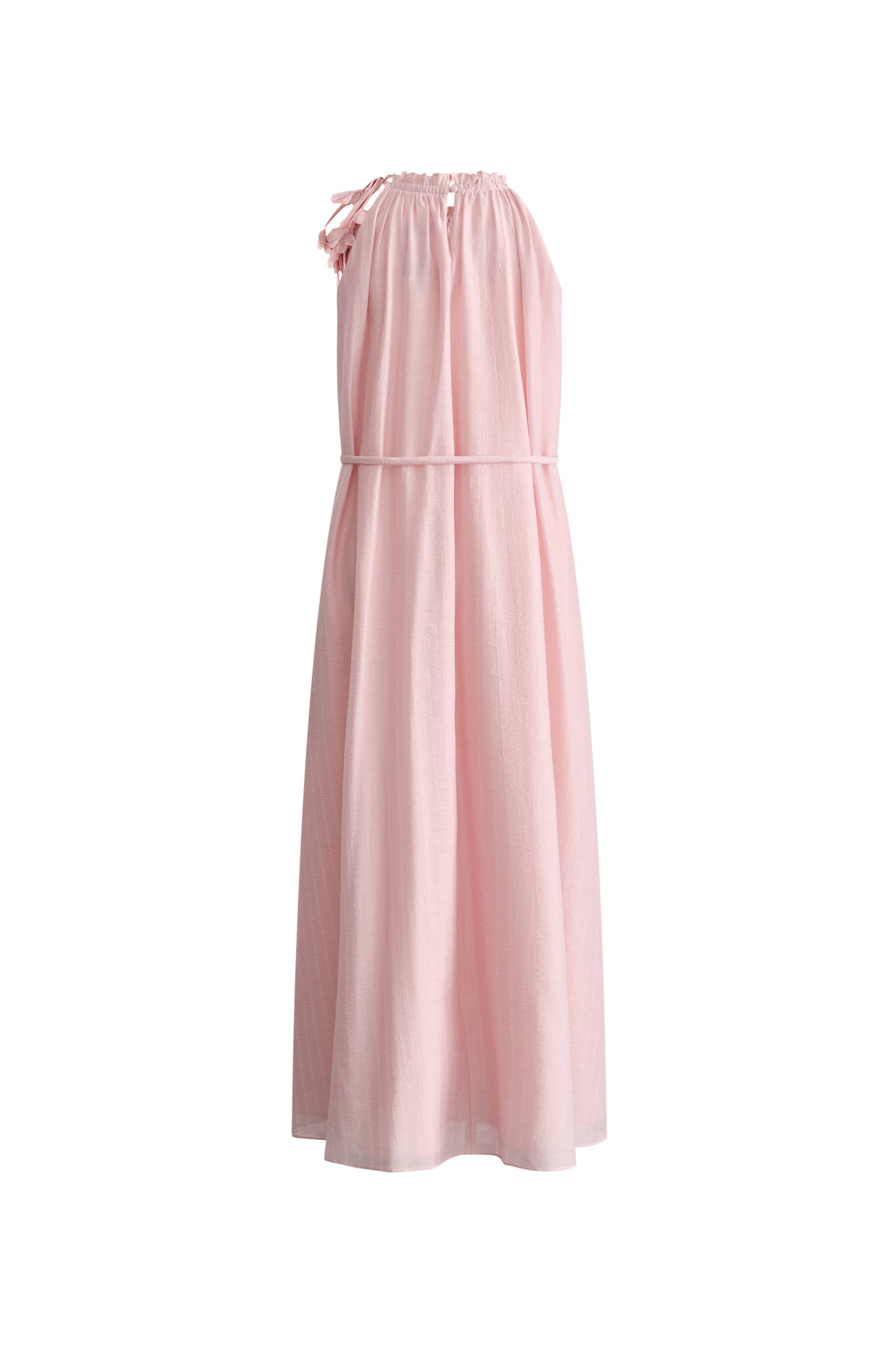 Alice Pink Hand Flora Sleeveless Dress in Acetate-Linen Blend XS/P Alice Pink Hand Flora Sleeveless Dress in Acetate-Linen Blend XS/P