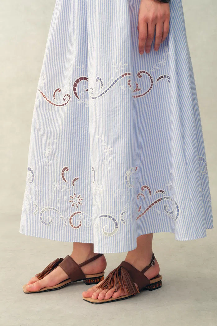 striped embroidered dress Striped Embroidered Shirt Dress | Dresses & Jumpsuits