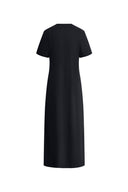 black t shirt maxi dress Side Tie T-Shirt  BLANK short sleeves Wendy Maxi T-shirt Dress in
