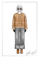 Glynnis Reversible Boxy Cropped Jacket in 100% Wool Pile