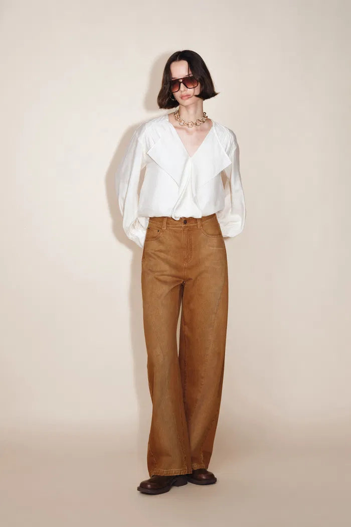 Charlotte Gradient Barrel Leg Jeans in Cotton Denim