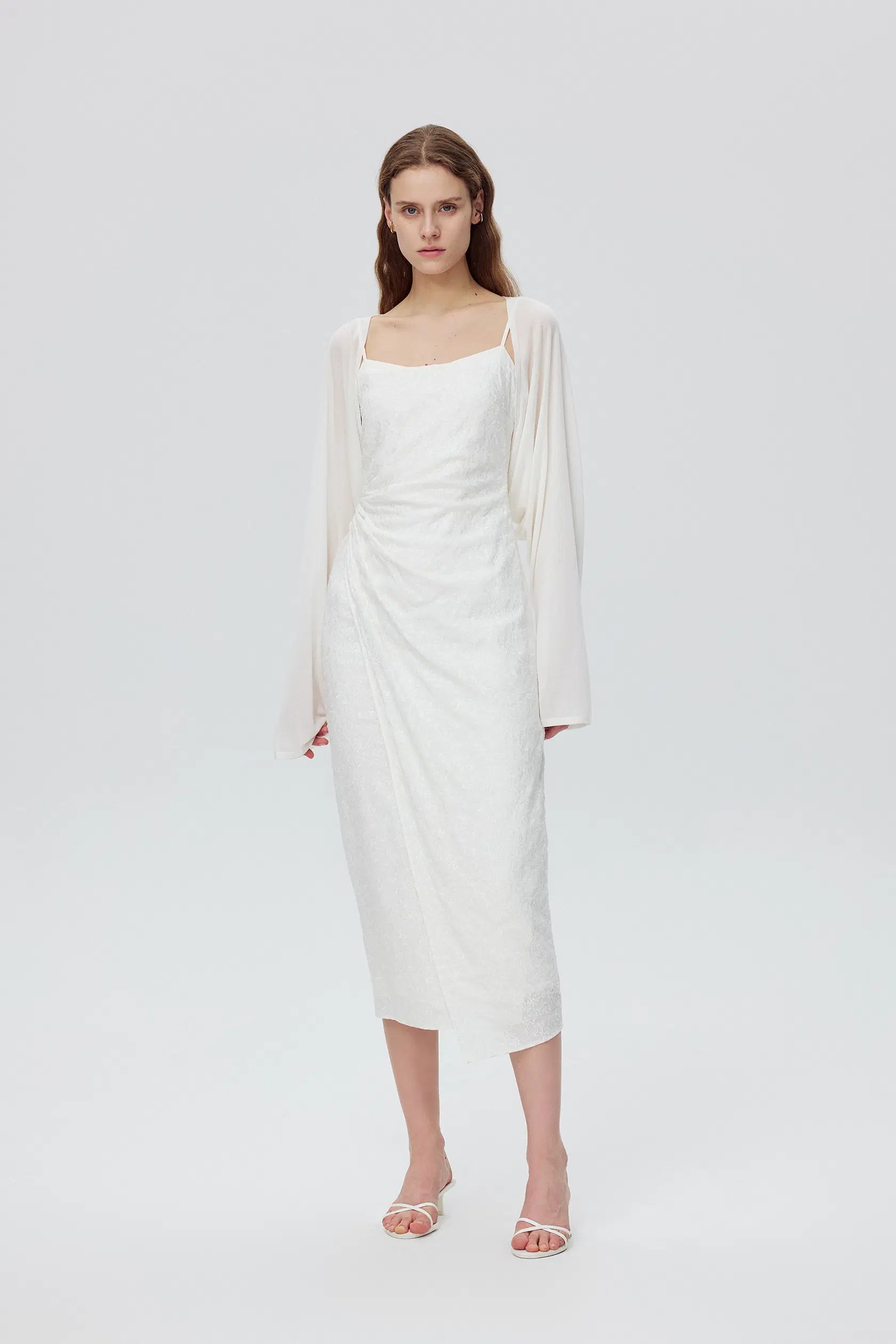 Shrug Semi Sheer Cardigan Tencel Silk Knit