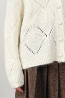 Cardigan scintillante Lila in filato di alpaca con paillettes