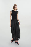 Amy Embroidered Dress in Mulberry Silk Blend