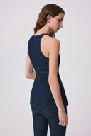 Gus Peplum Weste aus Tencel Denim