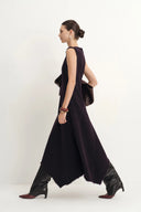 Vestido Sin Mangas Mooneye con Dobladillo Irregular en Denim de Algodón
