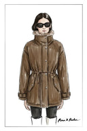 Isolde Drawstring Waist Parka Jacket in 90% White Goose Down