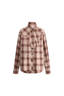 Camisa a Cuadros con Cuello de Orejas de Conejo Stella en Algodón