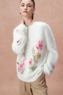 Rhoeadine 3D Jacquard Embroidered Sweater in Alpaca Wool
