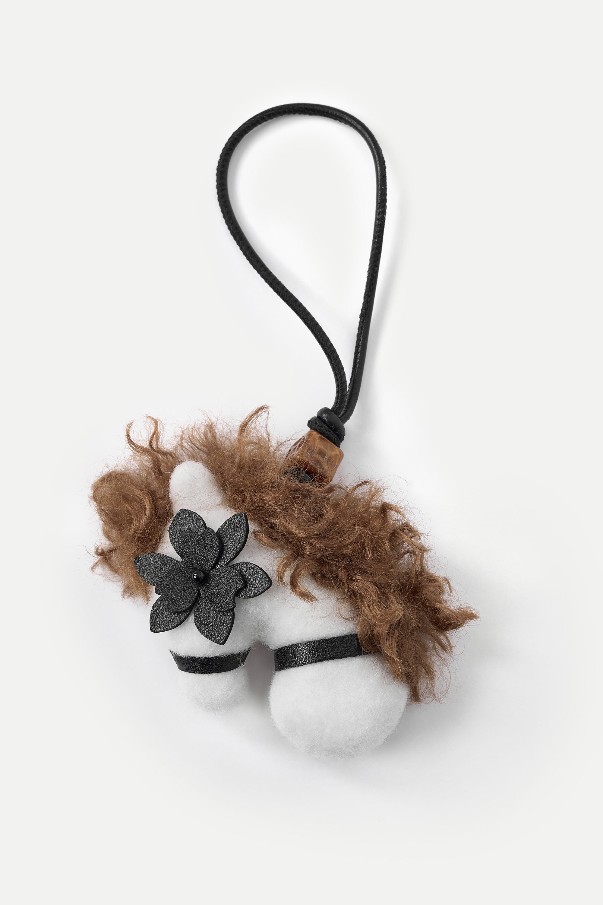 Sita Pony Bag Charm in Wool Felt and Leather