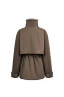 Isolde Drawstring Waist Parka Jacket in 90% White Goose Down