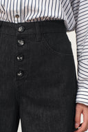 Yori lässige Jeans mit weitem Bein aus Baumwoll-Denim