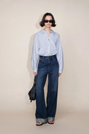 Jean jambe large Brenda à ourlet plié en denim selvedge