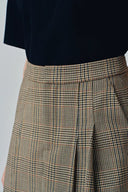 Javia Plaid Pleated Skirt in Prince of Wales Merino Wool