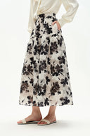 Falda extendida con estampado jacquard Rhea en malla jacquard pesada