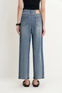 Ginevra Split Colorblock Jeans in Stretch Denim