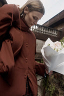 Doudoune Aimee avec écharpe amovible en sergé fin à fil creux