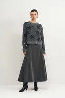 Twinkle Star Intarsia Sweater in Alpaca Sequin Yarn Knit
