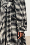 Saki Reversible Long Coat in Merino Houndstooth