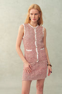 Top chaleco sin mangas Miriam en punto fancy ondulado mezcla de algodón