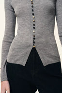 Kaia Slim Fitted Top in Dense Rib Knit