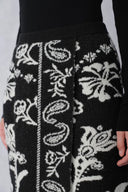 Cloe Paisley Jacquard Skirt in Merino Wool