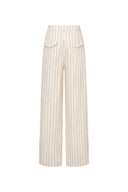 Pantalon de costume rayé Eden en lin