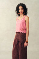 Matthias Tanktop mit Ösen und Bindeband sowie Shorts-Set aus Pima-Baumwoll-Popeline