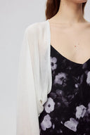 Cardigan semi-transparent Shrug en maille Tencel soie