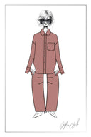 Adeline Knee Seams Dusty Pink Jeans in Lyocell Denim