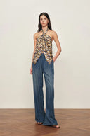 Jocelyn Halter Neck Top in Crinkled Silk Blend
