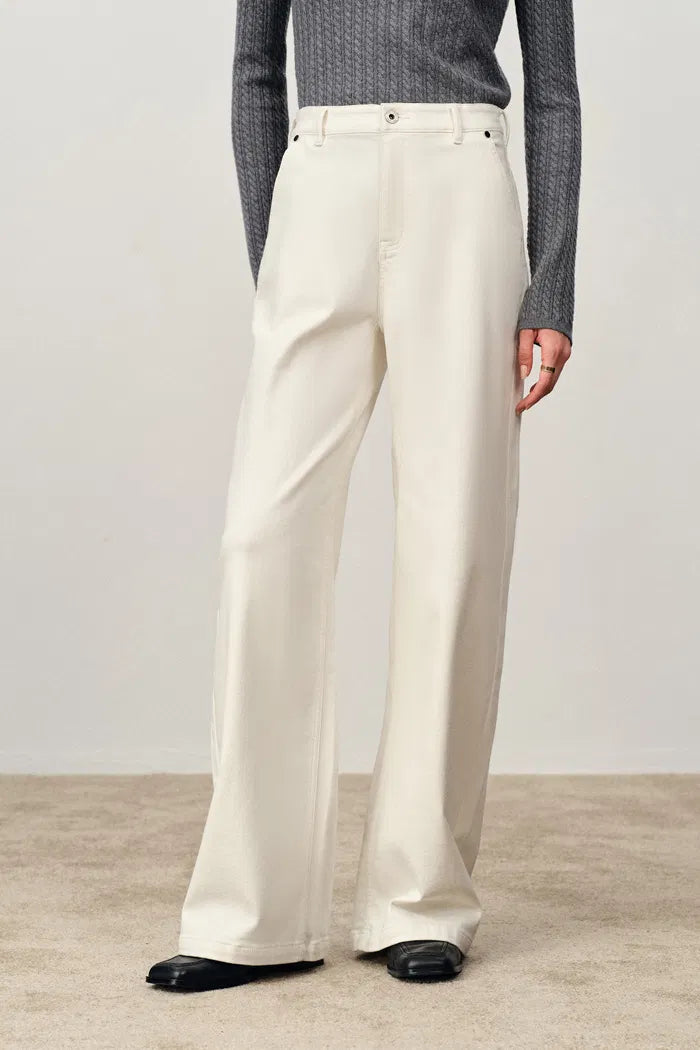 Solara Straight Leg Jeans in Fleece-Lined Denim