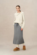 Nicole Sweatpants Skirt in Brushed Cotton Knit