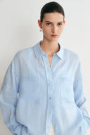 Camisa Una con Hombros Caídos en Lino